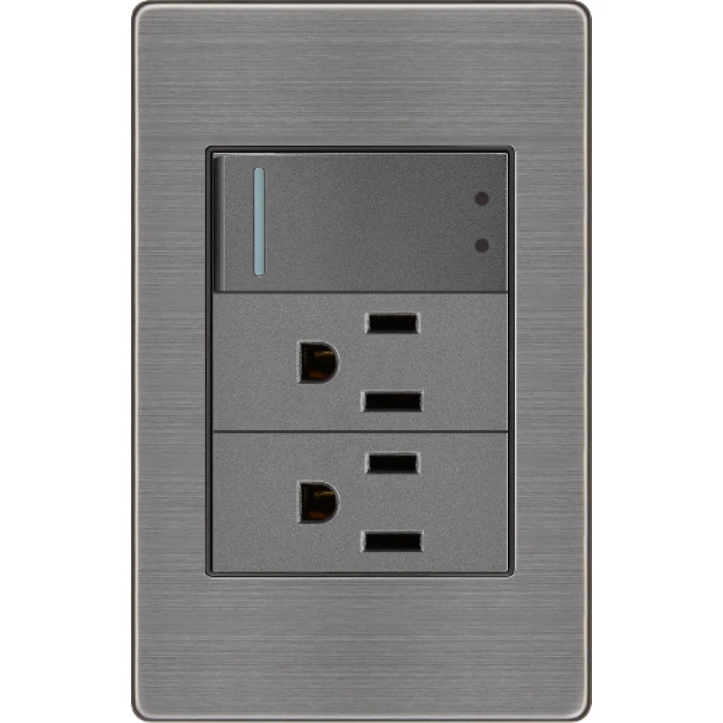 Interruptor Escalera con Receptáculo Doble